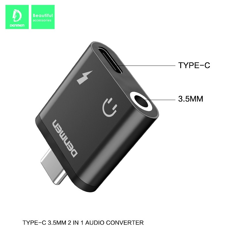 مبدل USB-C به جک 3.5 میلی متری صدا وUSB-C دنمن مدل XU09