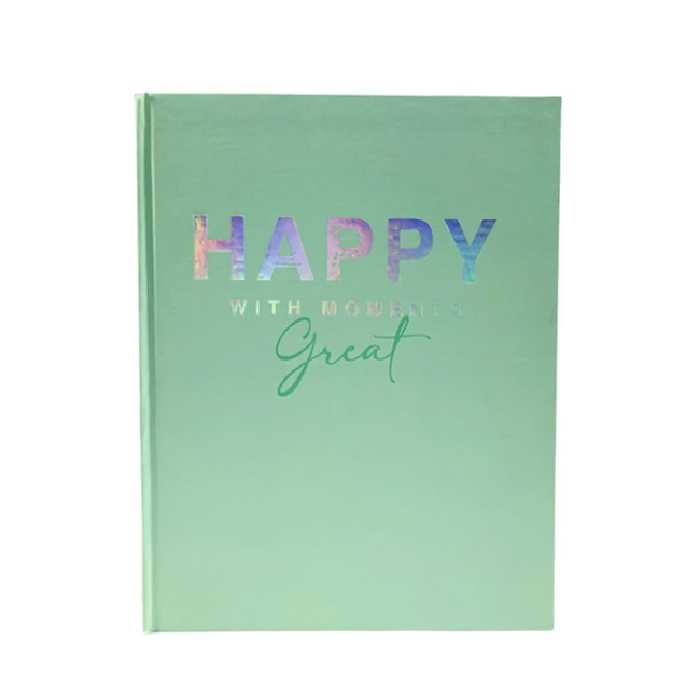 پلنر 106 برگ جلد سخت رنگ سبز پاستلی لانگو طرح Be Happy