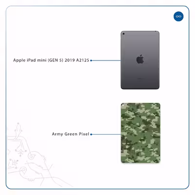 برچسب پوششی ماهوت مدل Army-Green-Pixel مناسب برای تبلت اپل iPad mini (GEN 5) 2019 A2125