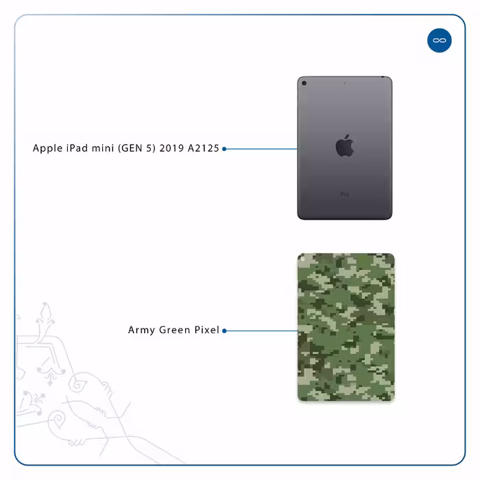 برچسب پوششی ماهوت مدل Army-Green-Pixel مناسب برای تبلت اپل iPad mini (GEN 5) 2019 A2125