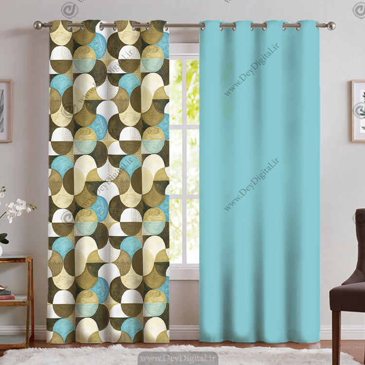 پرده پانچی مدرن هندسی PK-4690