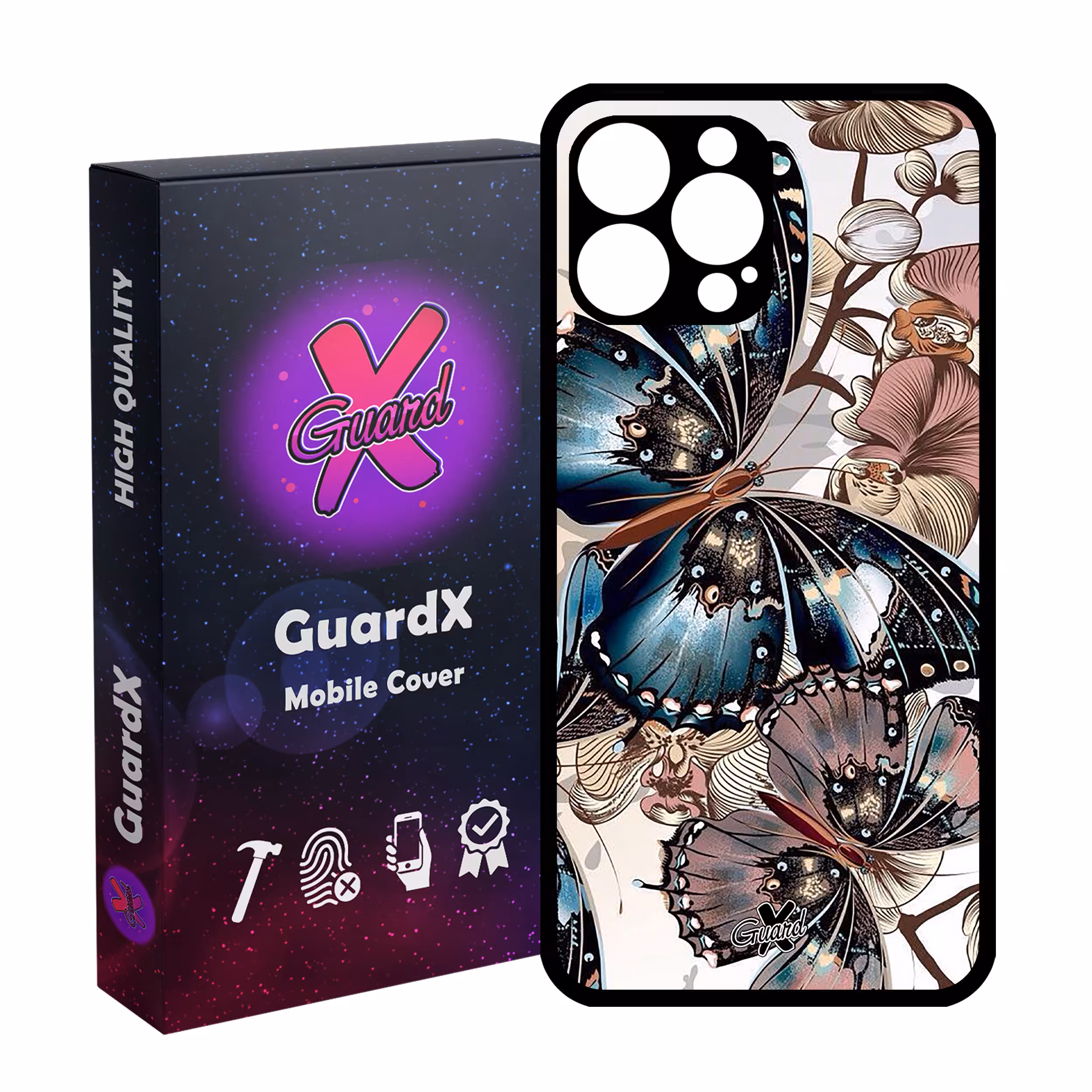 کاور گارد ایکس طرح پروانه مدل Glass10285 مناسب برای گوشی موبایل اپل iPhone 13 Pro Max