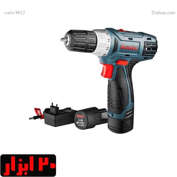 دریل پیچ گوشتی شارژی 12 ولت 8012 رونیکس با کیف