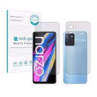 گلس صفحه نمایش و پشت گوشی ریلمی Narzo 50A Prime مدل نانو هیدروژل شفاف برند راک اسپیس کد SS