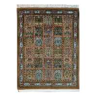 فرش دستبافت یک متری طرح خشتی کد YM.260