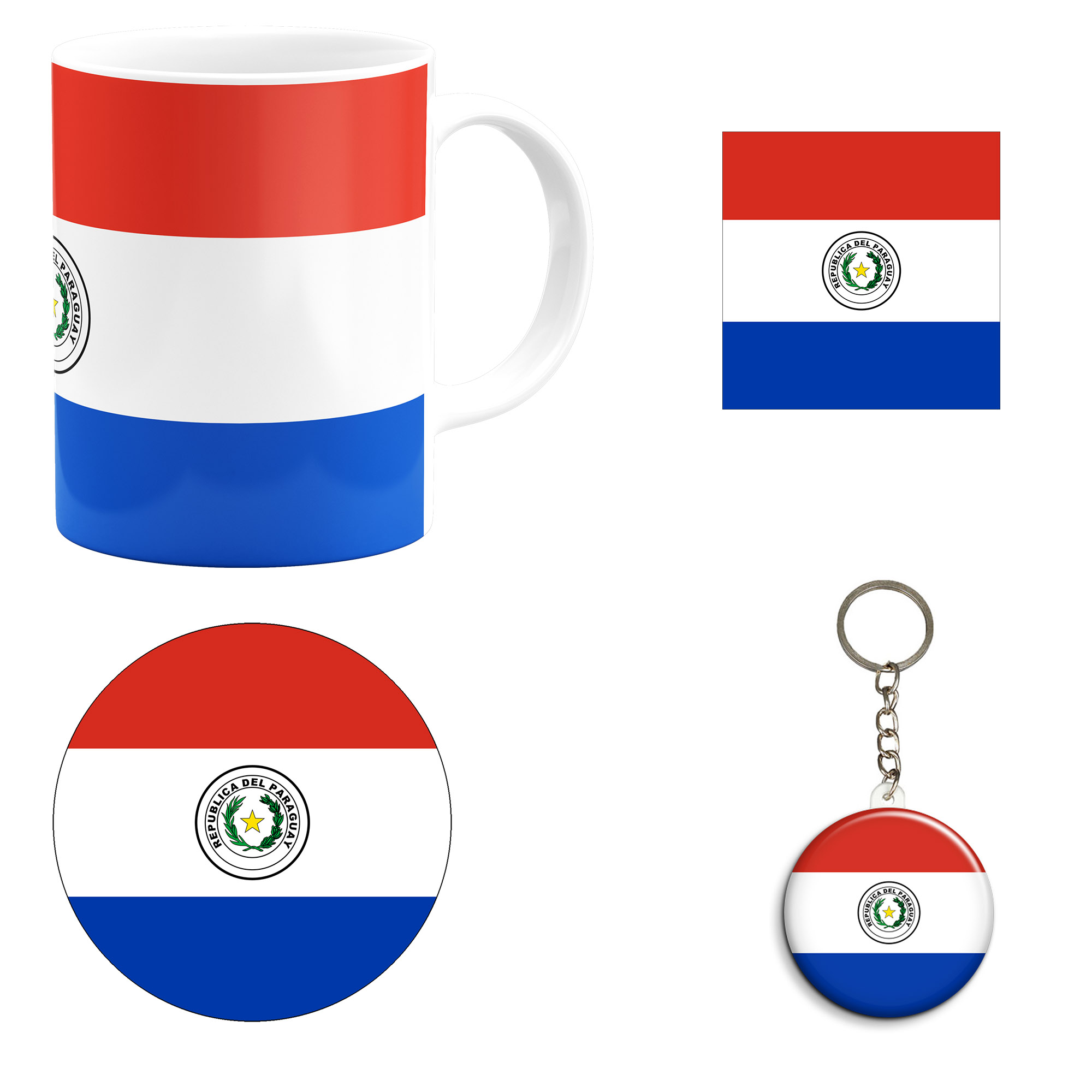 ست هدیه ماگ طرح پرچم پاراگوئه مدل Paraguay کد M1