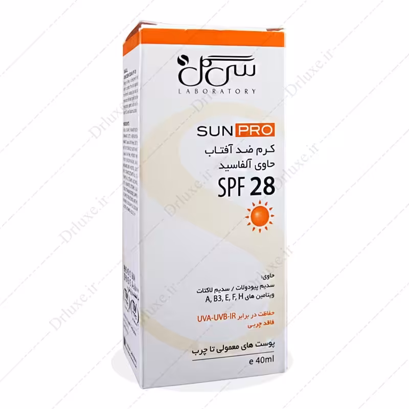 قیمت و خرید کرم ضد آفتاب SPF28 فاقد چربی حاوی آلفاسید سی گل 40 میلی لیتر - دکتر لوکس