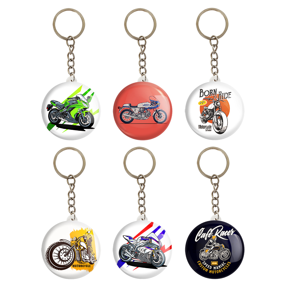 جاکلیدی خندالو مدل موتور سیکلت کد 363A مجموعه 6 عددی