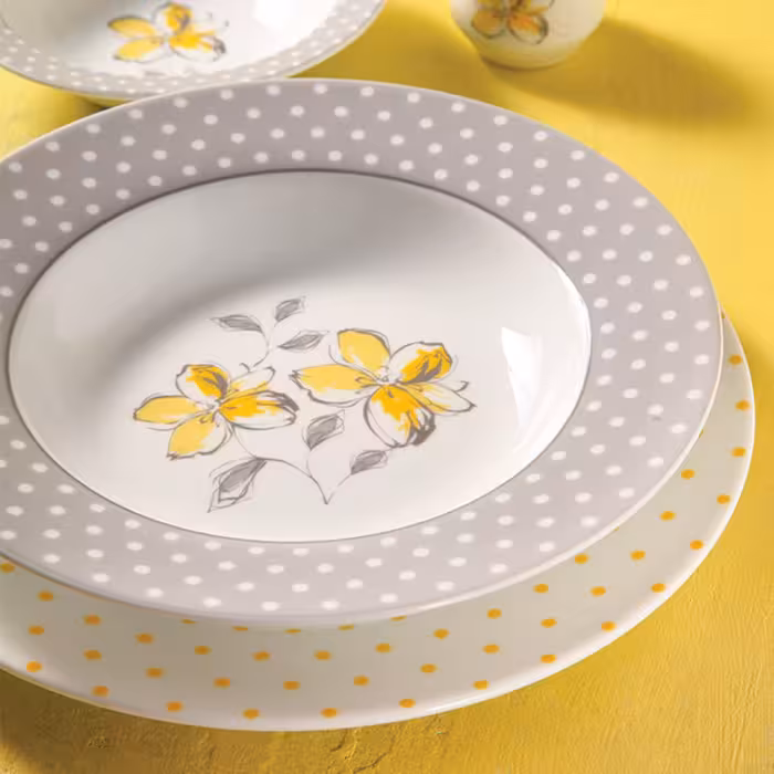 سرویس غذاخوری 28 پارچه چینی زرین ایران سری ایتالیا اف مدل والنسیا درجه یک