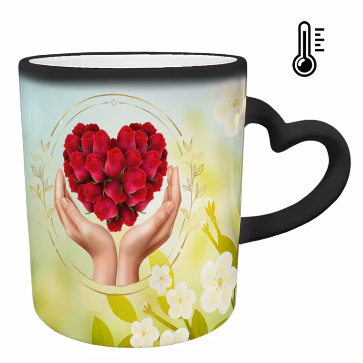 ماگ حرارتی مدل دسته قلبی طرح روز مادر کد 81