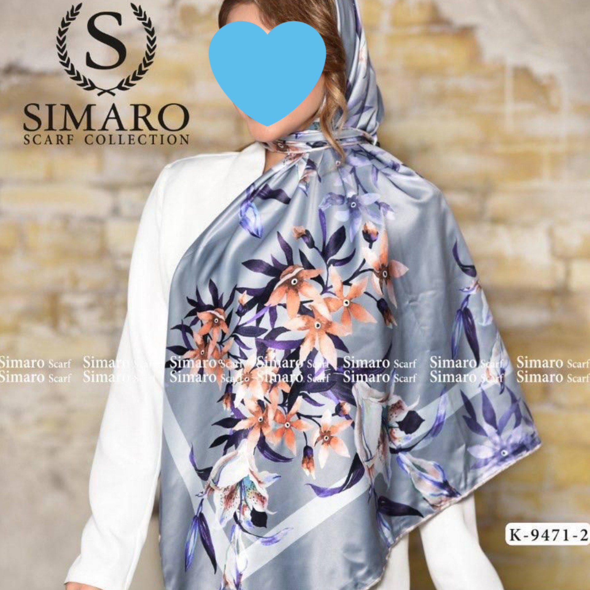 روسری ساتن ابریشم دست دوز