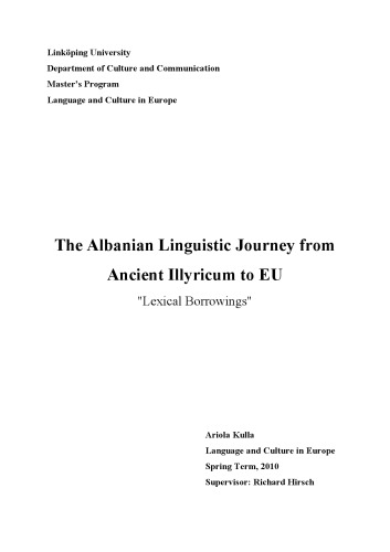 خرید و دانلود نسخه کامل کتاب The Albanian Linguistic Journey from Ancient Illyricum to EU - "Lexical Borrowings"