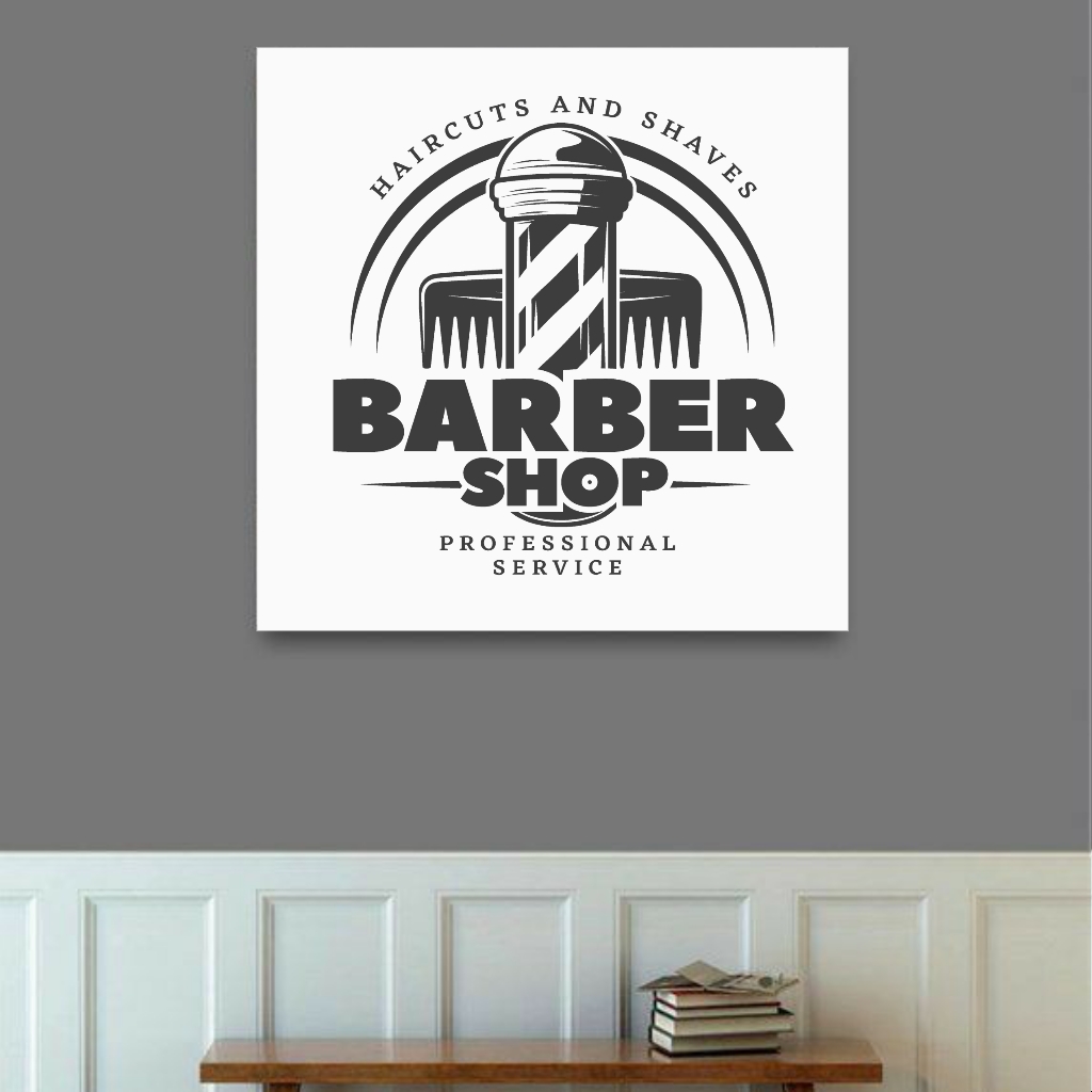 تابلو بوم طرح آرایشگاه مردانه مدل SDB412