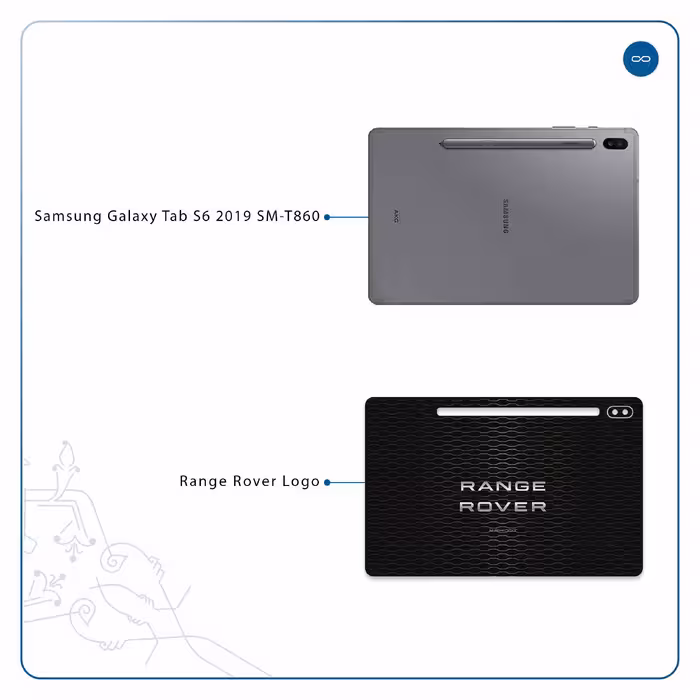 برچسب پوششی ماهوت مدل Range-Rover-Logo مناسب برای تبلت سامسونگ Galaxy Tab S6 2019 SM-T860