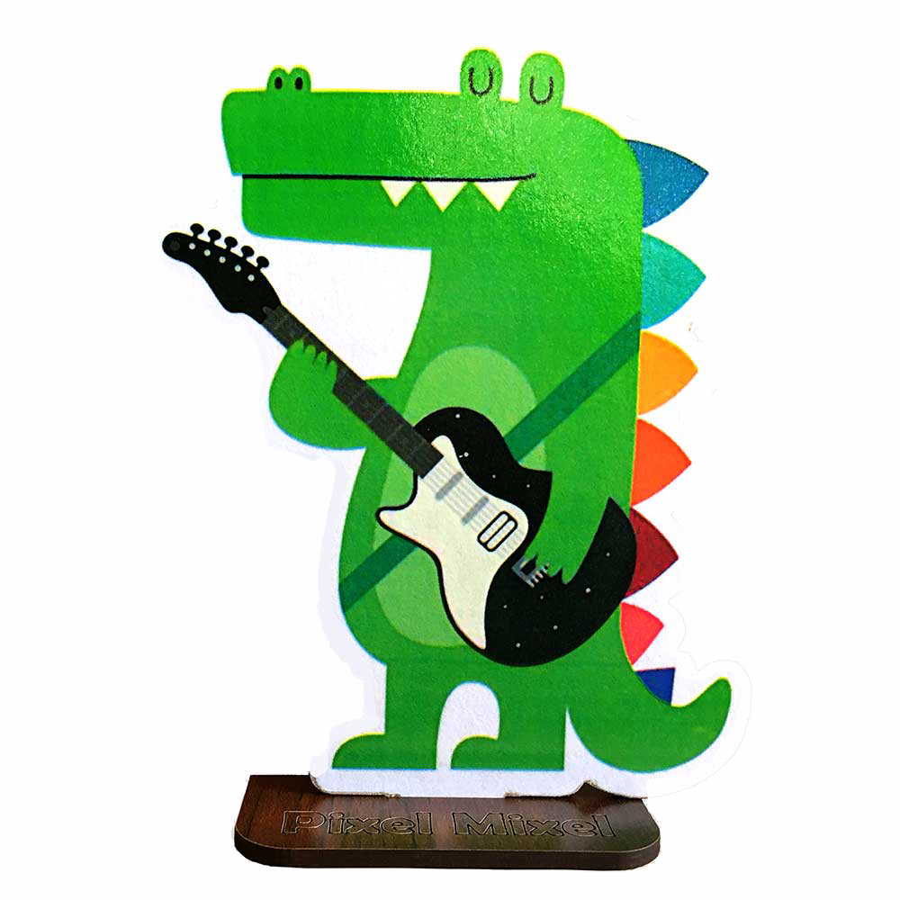 استند رومیزی پیکسل میکسل مدل دایناسور و گیتار