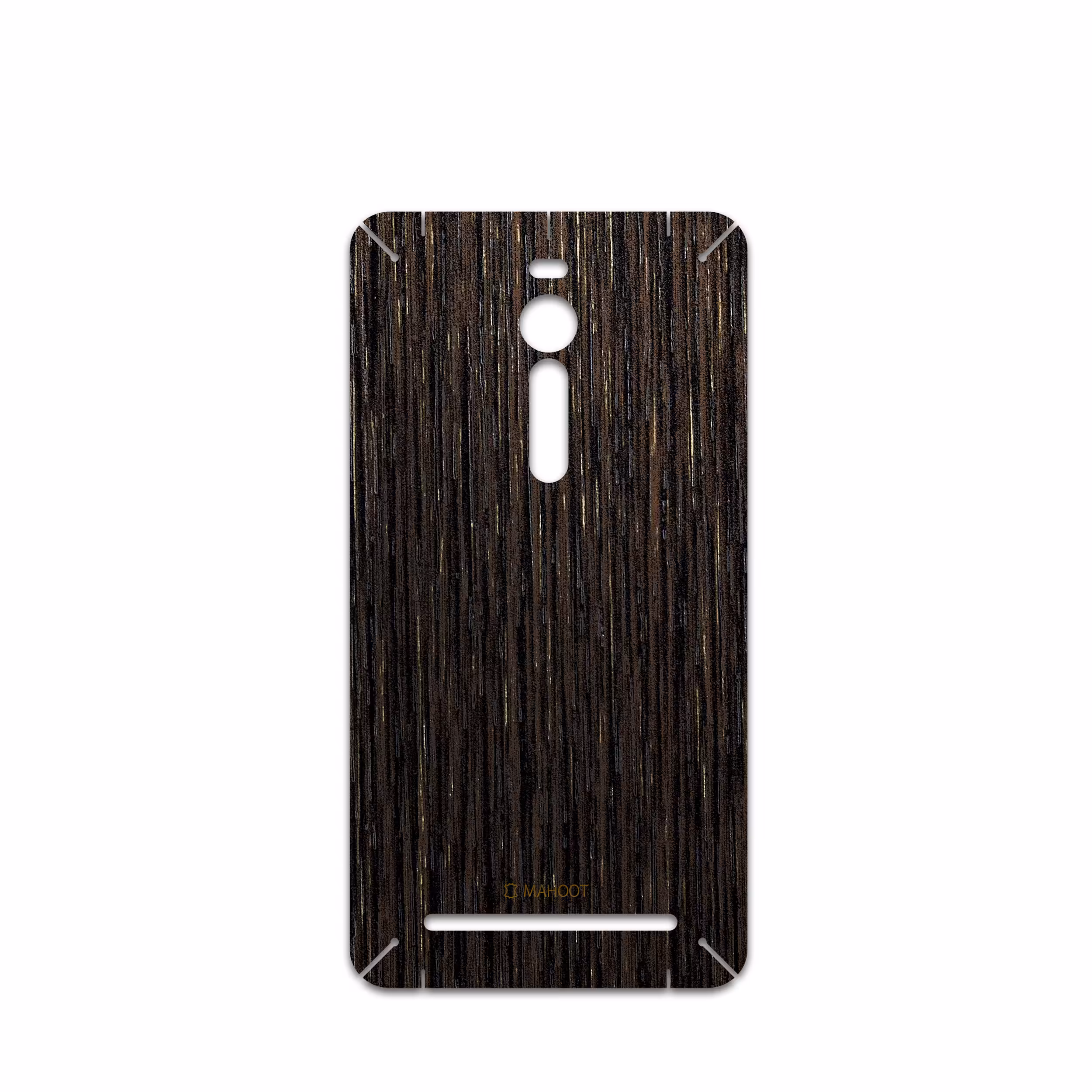 برچسب پوششی ماهوت مدل Dark-Gold-Stripes-Wood مناسب برای گوشی موبایل ایسوس Zenfone 2