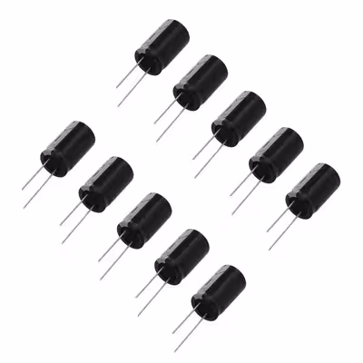 خازن الکترولیت 4.7 میکروفاراد مدل 100V بسته 10 عددی