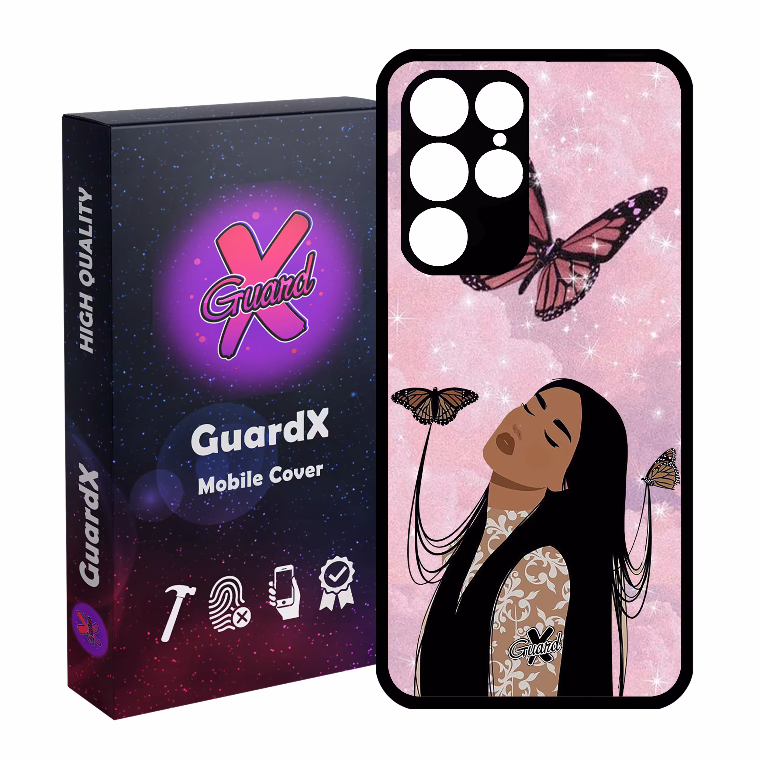 کاور گارد ایکس طرح Girl مدل Glass10297 مناسب برای گوشی موبایل سامسونگ Galaxy S22 Ultra