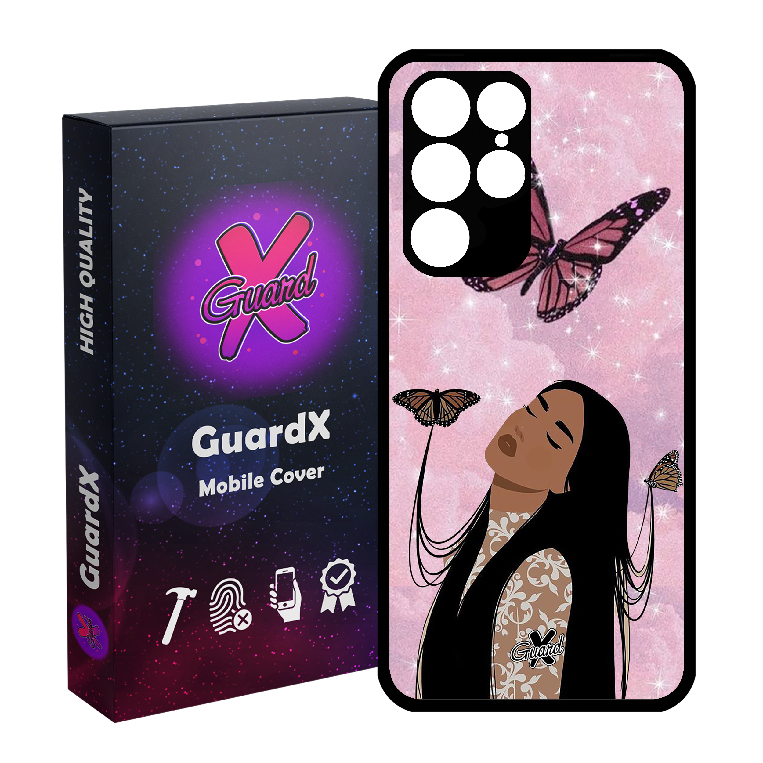 کاور گارد ایکس طرح Girl مدل Glass10297 مناسب برای گوشی موبایل سامسونگ Galaxy S22 Ultra