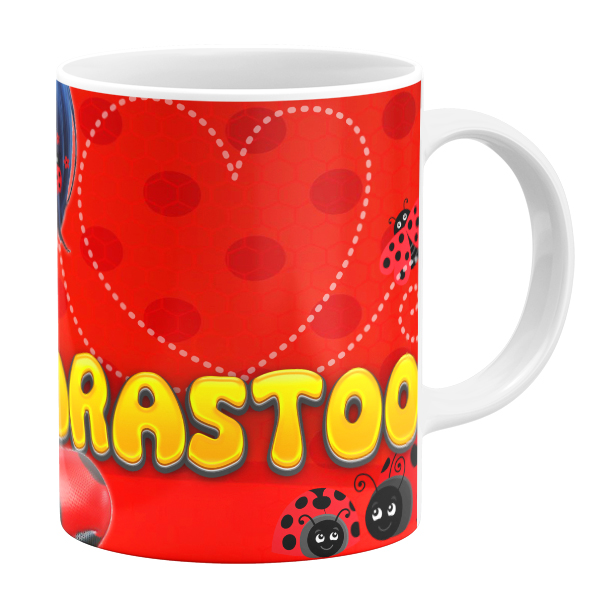 ماگ طرح دختر کفشدوزکی مدل پرستو