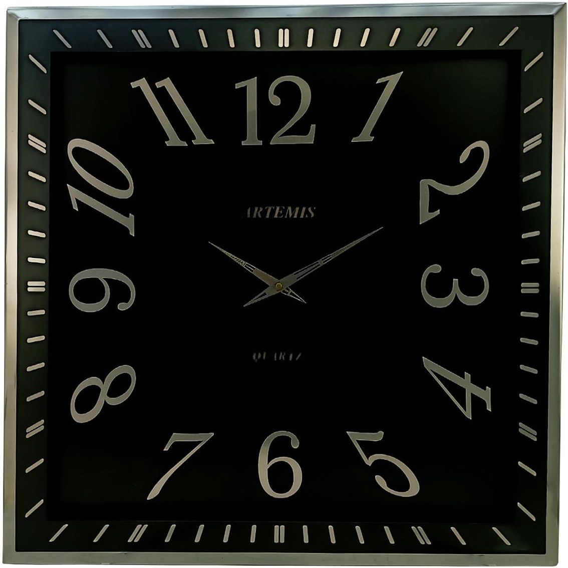 ساعت دیواری آرتمیس کد 2038 Silver Black نقره ای مشکی