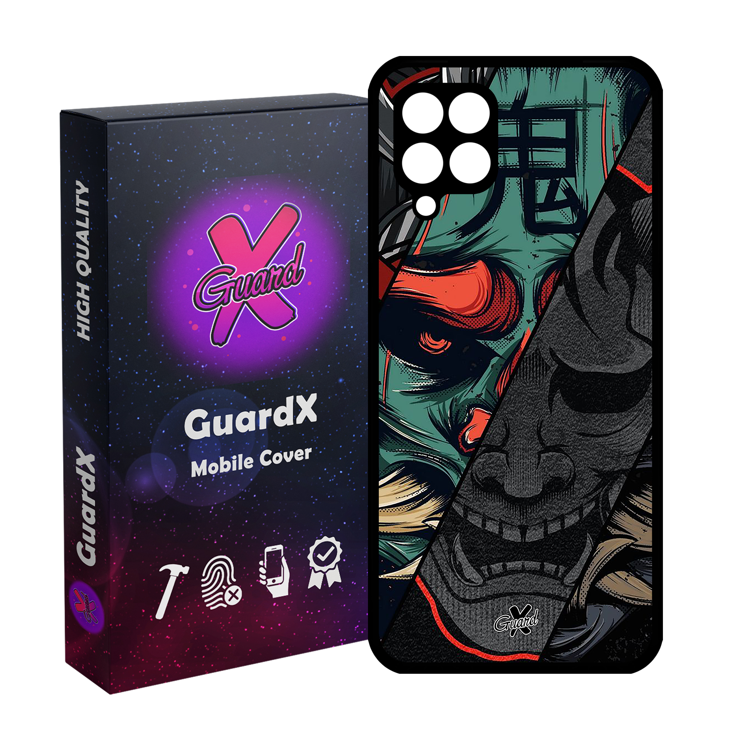 کاور گارد ایکس طرح سامورایی مدل Glass10529 مناسب برای گوشی موبایل سامسونگ Galaxy A12/M12/F12