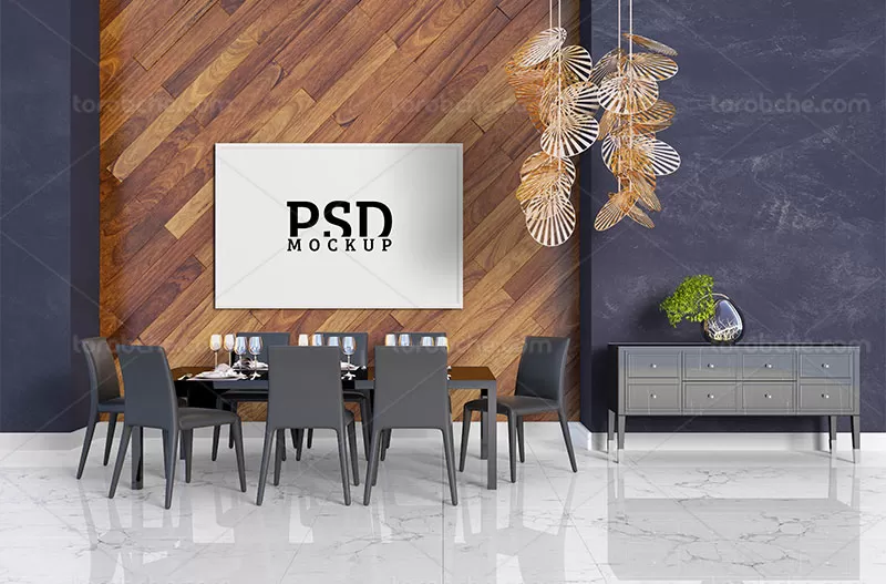 موکاپ قاب عکس افقی لایه باز | گرافیک با طعم تربچه