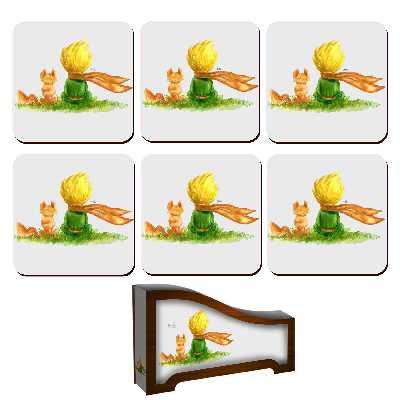 زیر لیوانی لوکسینو مدل شازده کوچولو کد Shahrad_1 مجموعه 6 عددی