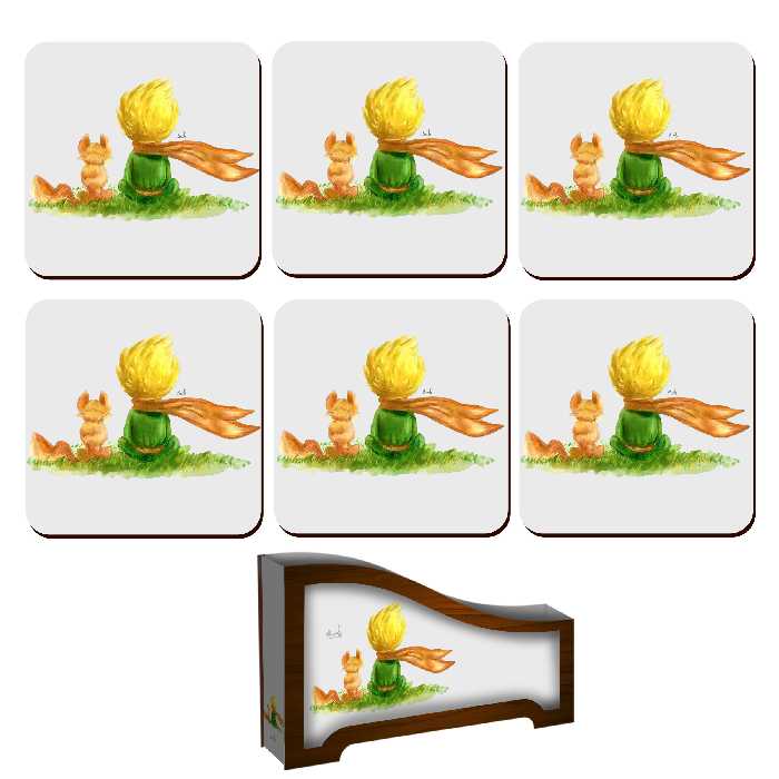 زیر لیوانی لوکسینو مدل شازده کوچولو کد Shahrad_1 مجموعه 6 عددی