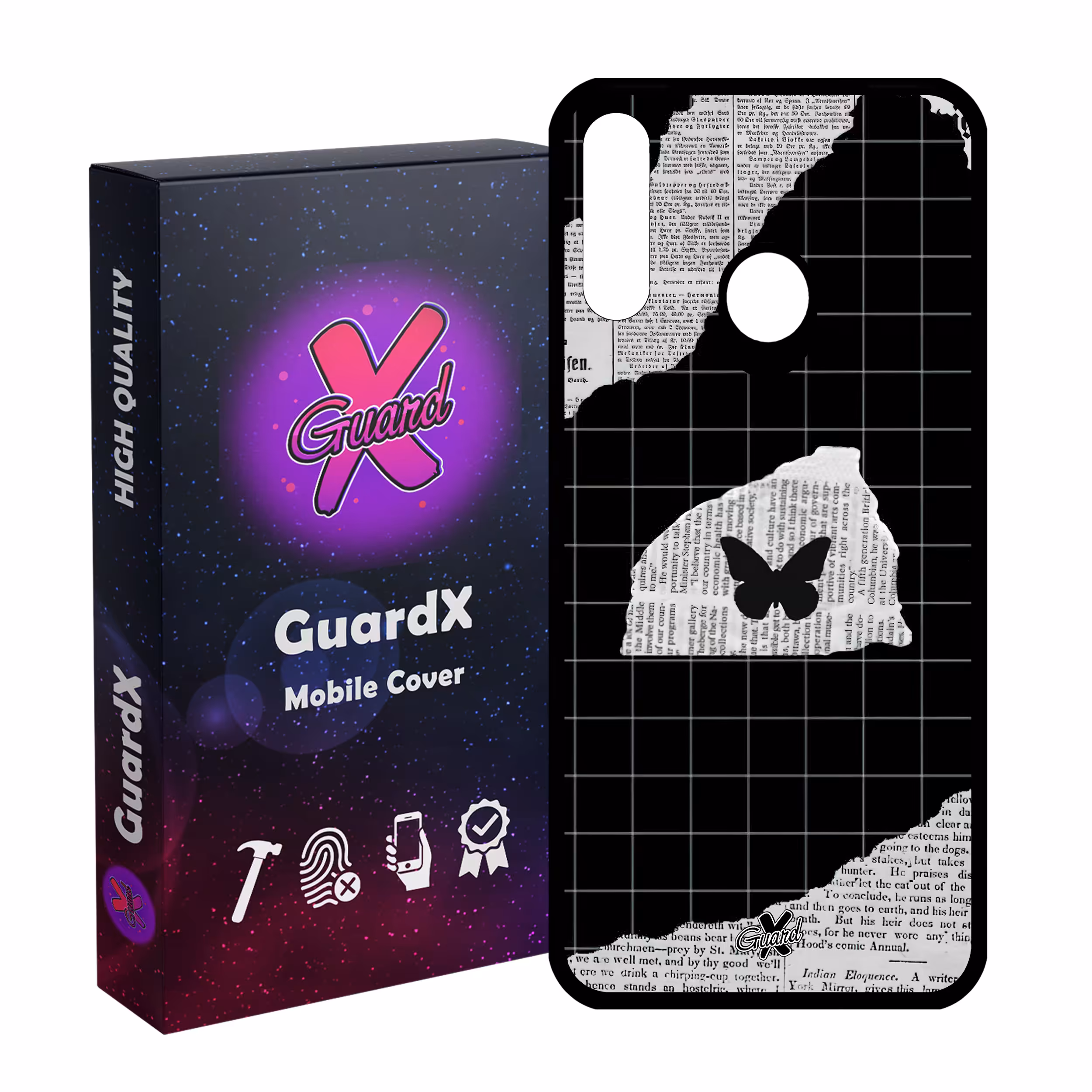 کاور گارد ایکس طرح پروانه مدل Glass10533 مناسب برای گوشی موبایل سامسونگ Galaxy A20s