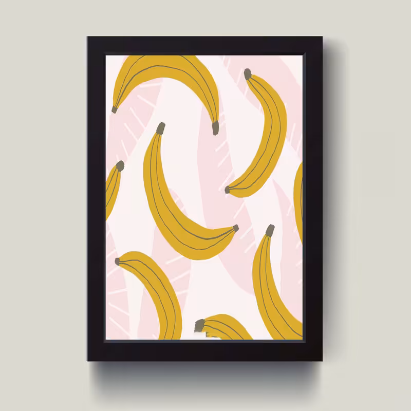 تابلو مدل مینیمال Banana کد m2425-w | دنیای قاب
