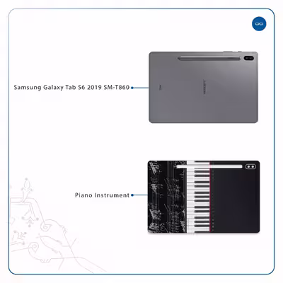 برچسب پوششی ماهوت مدل Piano-Instrument مناسب برای تبلت سامسونگ Galaxy Tab S6 2019 SM-T860