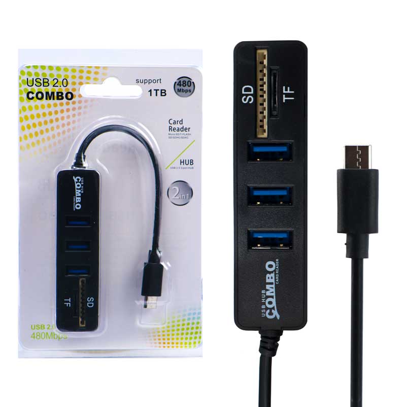 هاب رم ریدر Combo 2 in 1 Type-C