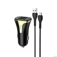 شارژر فندکی هوکو مدل Z31 به همراه کابل تبدیل microUSB