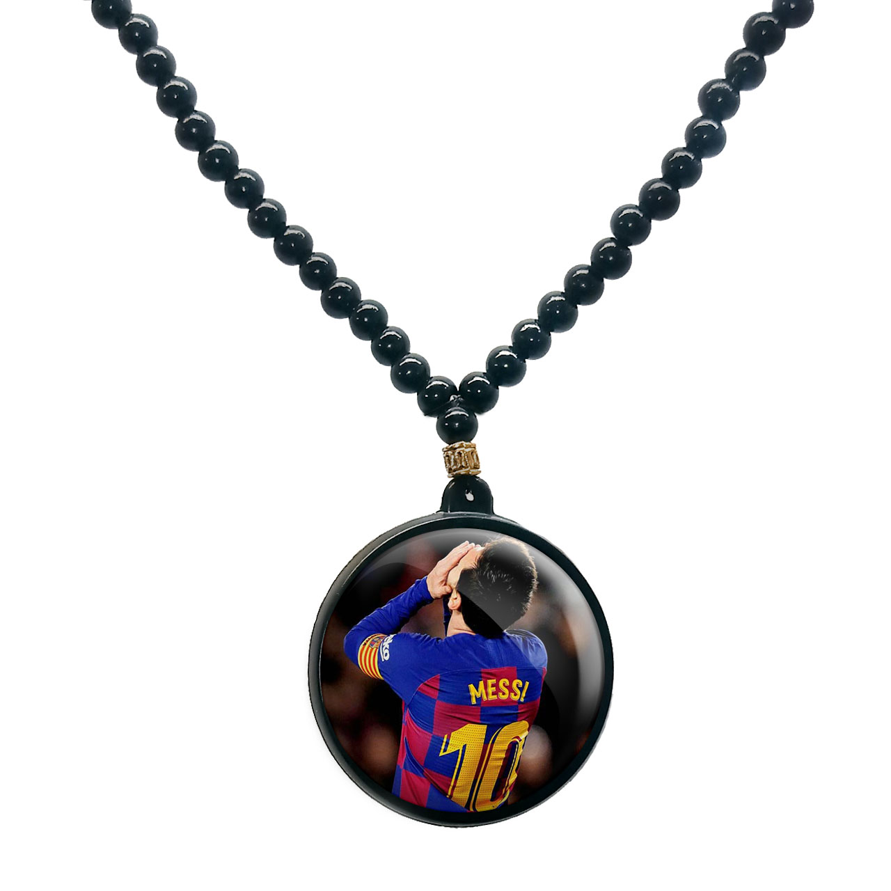 گردنبند پرمانه طرح مسی کد pmd.8745 مدل دو طرفه