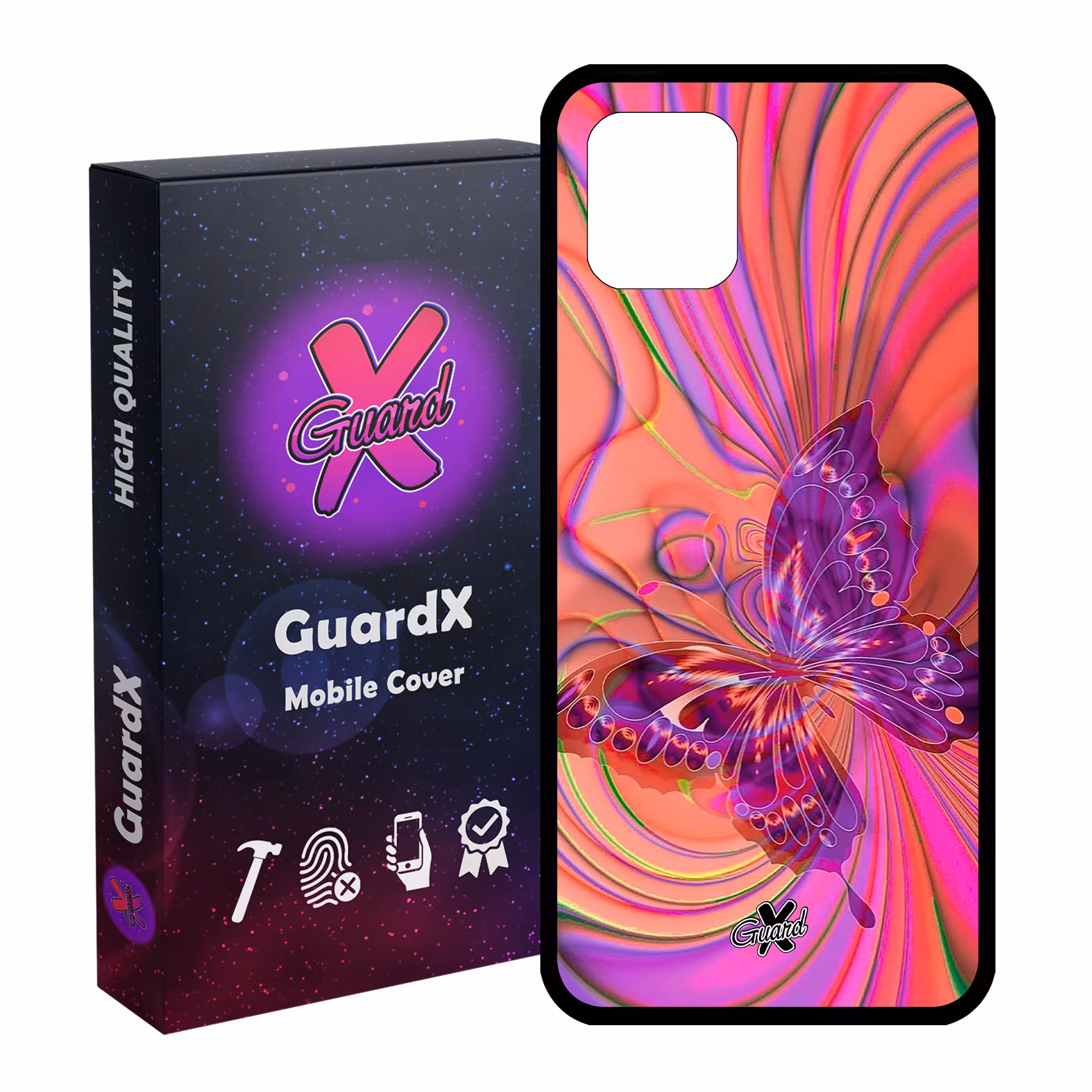 کاور گارد ایکس طرح پروانه مدل Glass10280 مناسب برای گوشی موبایل سامسونگ Galaxy Note 10 Lite