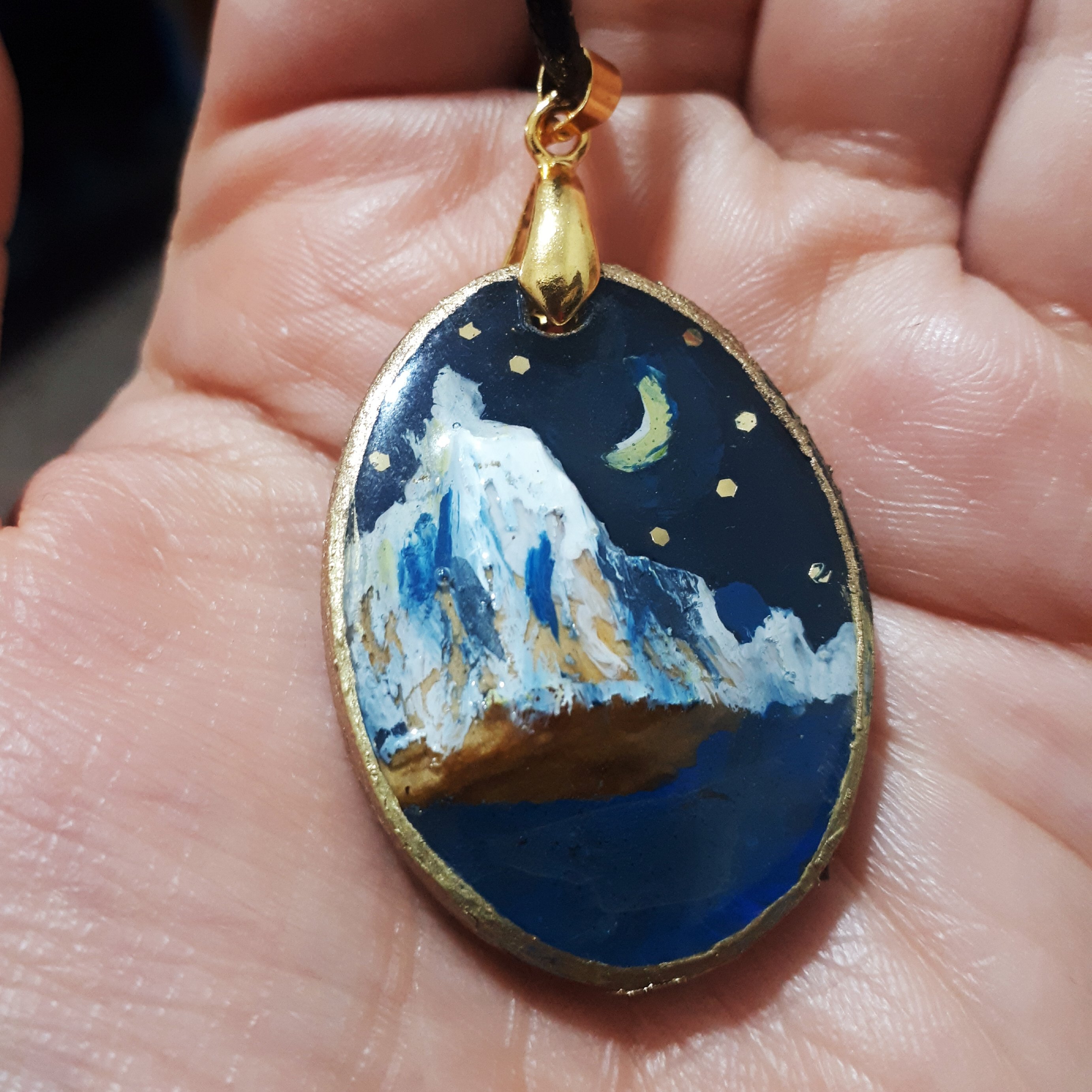 آویز ماشین  طرح کوهستان تلفیق چوب و رزین