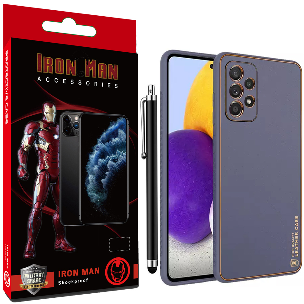 کاور آیرون من مدل LUXURY مناسب برای گوشی موبایل سامسونگ Galaxy A13 4G / A32 5G / A23 به همراه قلم لمسی