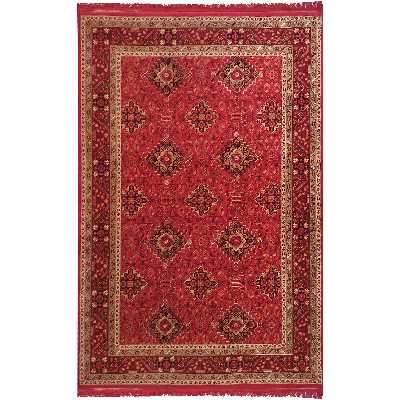 فرش ماشینی زمرد مشهد مدل کهنه نما زمینه لاکی