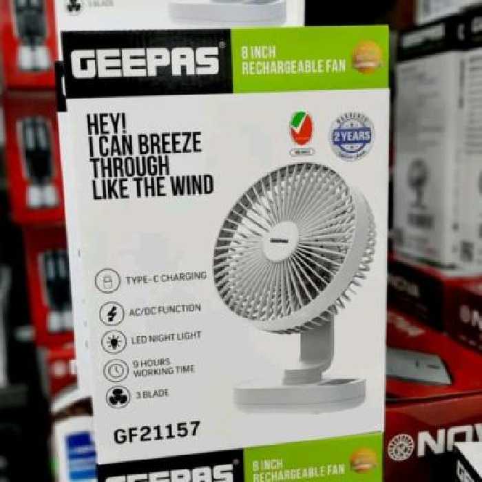 پنکه شارژی چراغدار جیپاس مدل21157