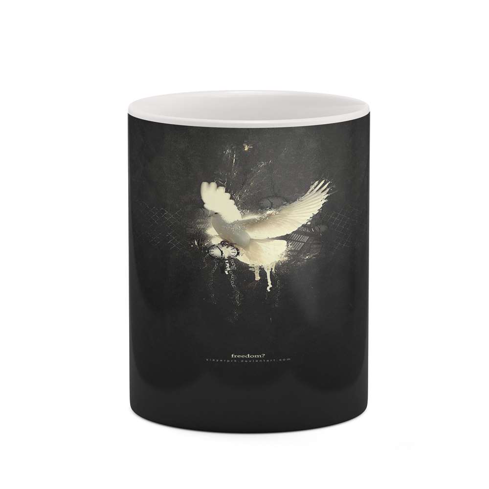 ماگ کاکتی طرح زمینه مشکی فانتزی مدل mgh19119