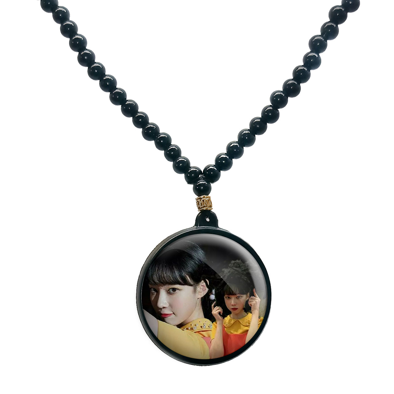 گردنبند پرمانه طرح aespa کد pmd.18471 مدل دو طرفه