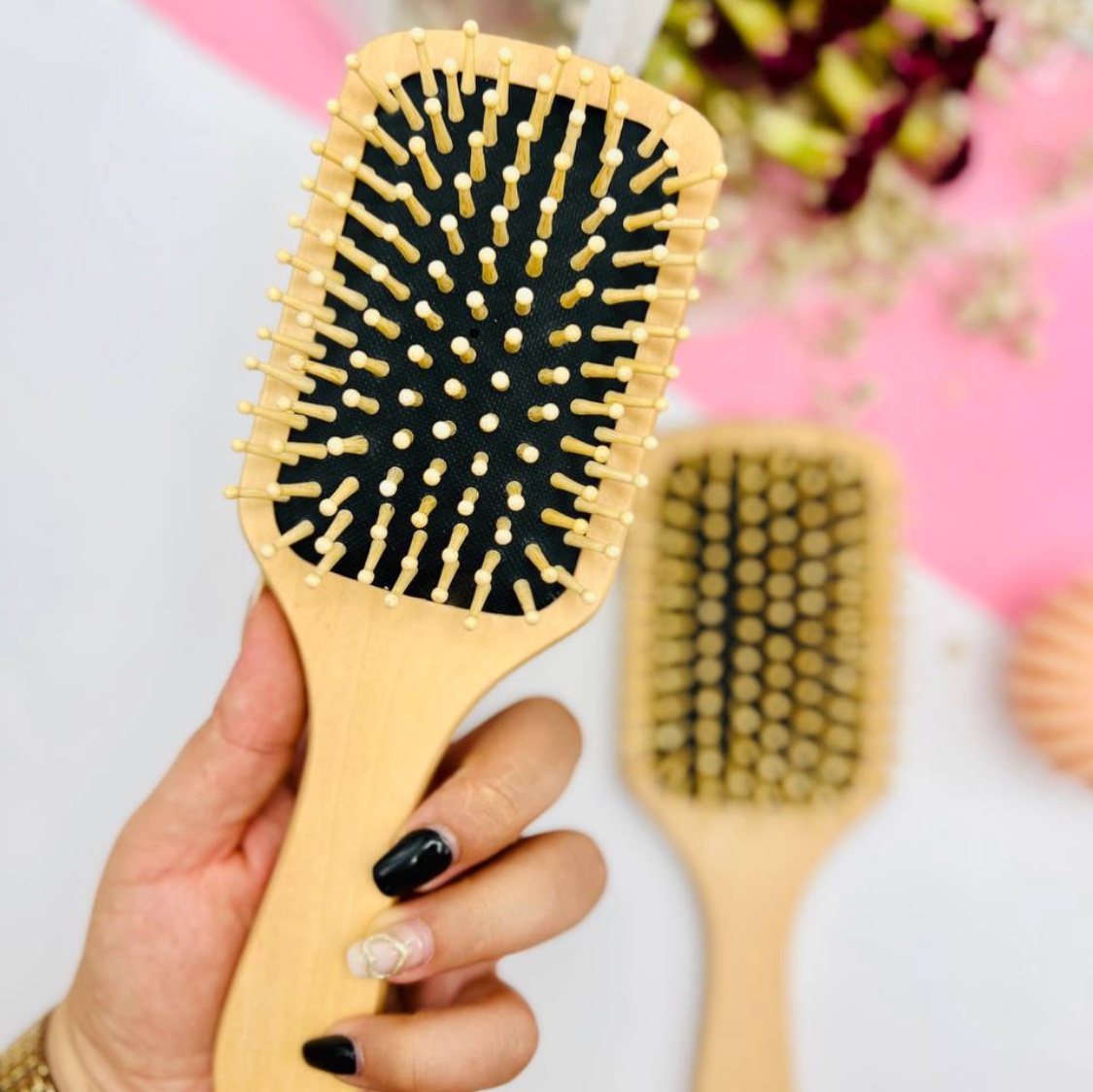 برس مو بزرگ چوبی