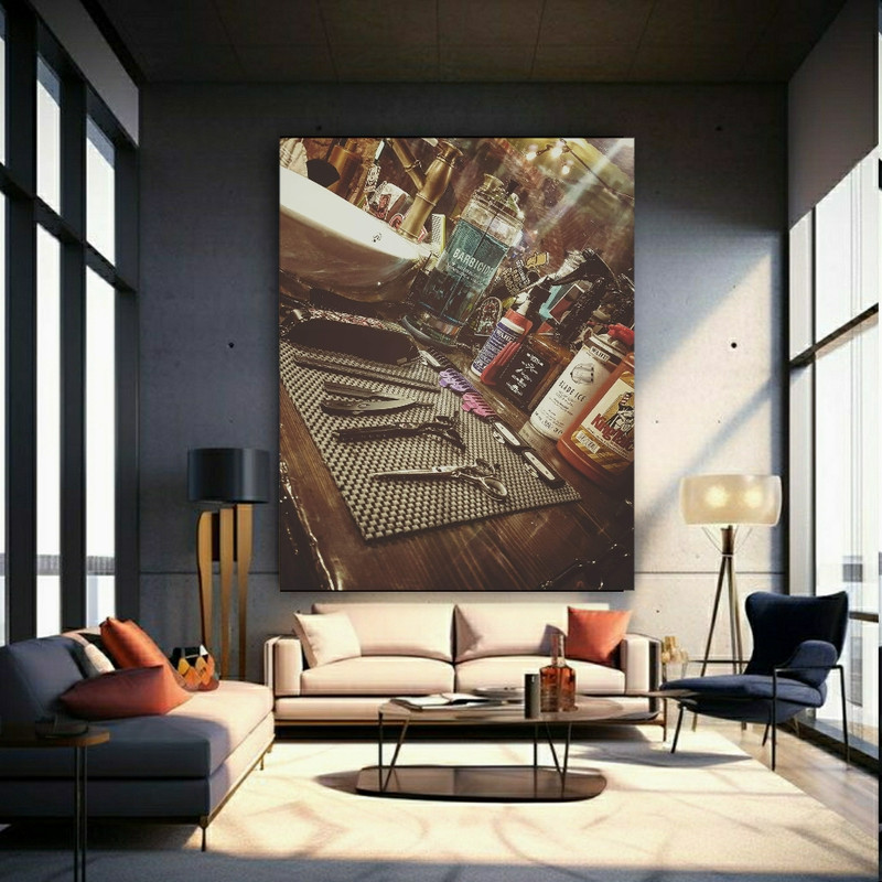 تابلو شاسی طرح شاسی مدل وسایل آرایشگاه کد FP2056 | دنیای قاب