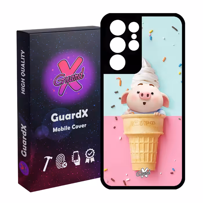 کاور گارد ایکس طرح Pig مدل Glass10026 مناسب برای گوشی موبایل سامسونگ Galaxy S21 Ultra