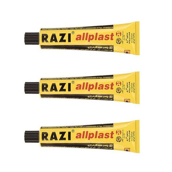 چسب همه کاره رازی مدل آل پلاست حجم 50 میلی لیتر بسته 3 عددی