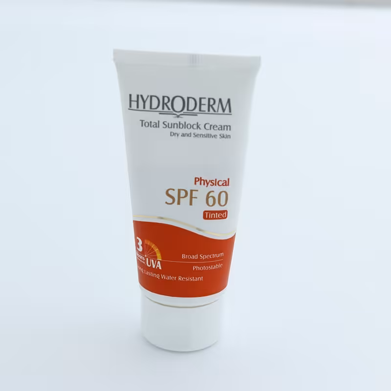 کرم ضدآفتاب فیزیکال SPF60 رنگی هیدرودرم بژ روشن 90604