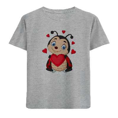 تی شرت آستین کوتاه بچگانه مدل کفشدوزک D39