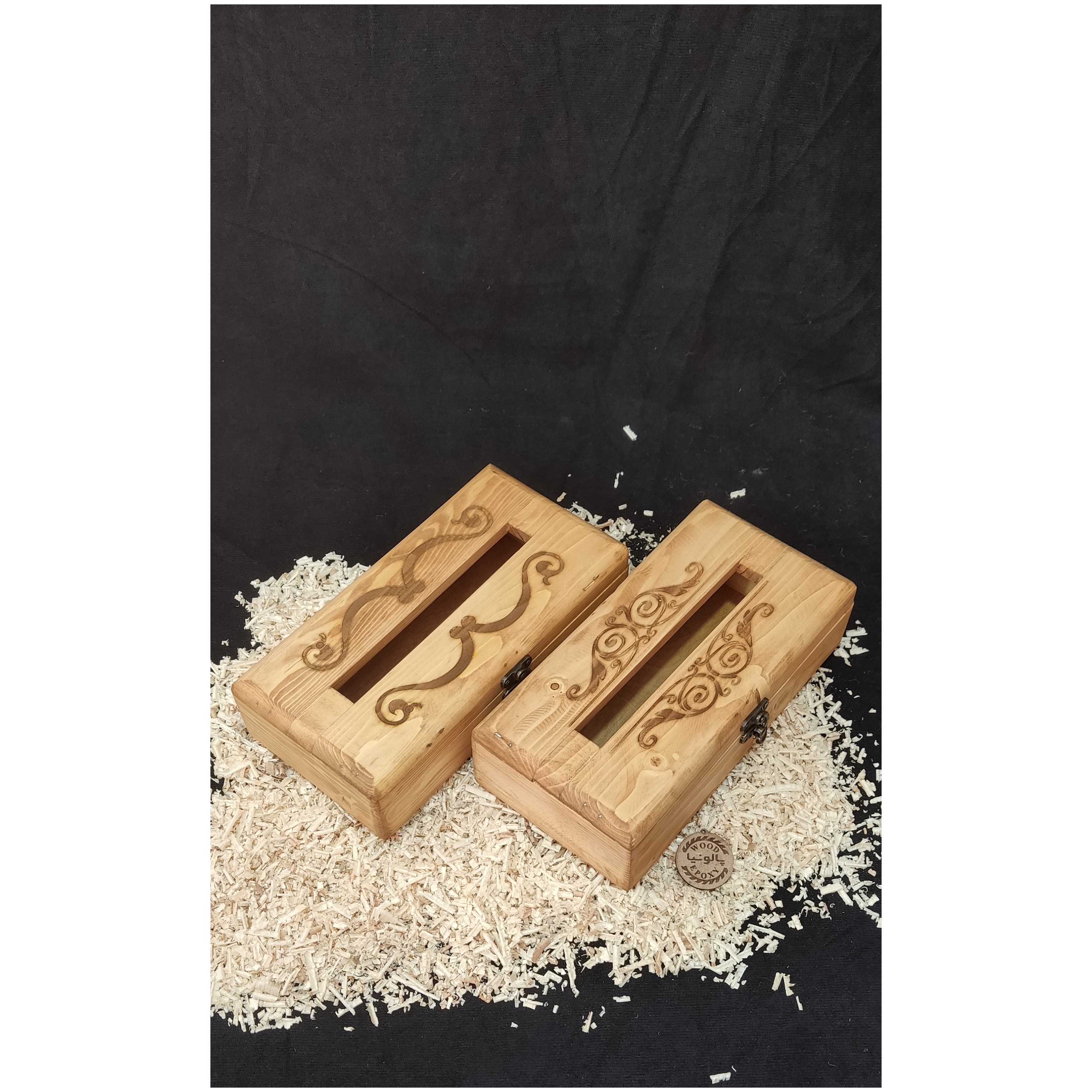 جعبه دستمال چوبی قفل دار