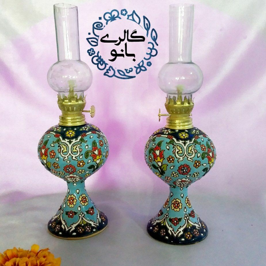 چراغ گردسوز (فانوس) و لمپا میناکاری شده 